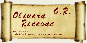 Olivera Ričevac vizit kartica